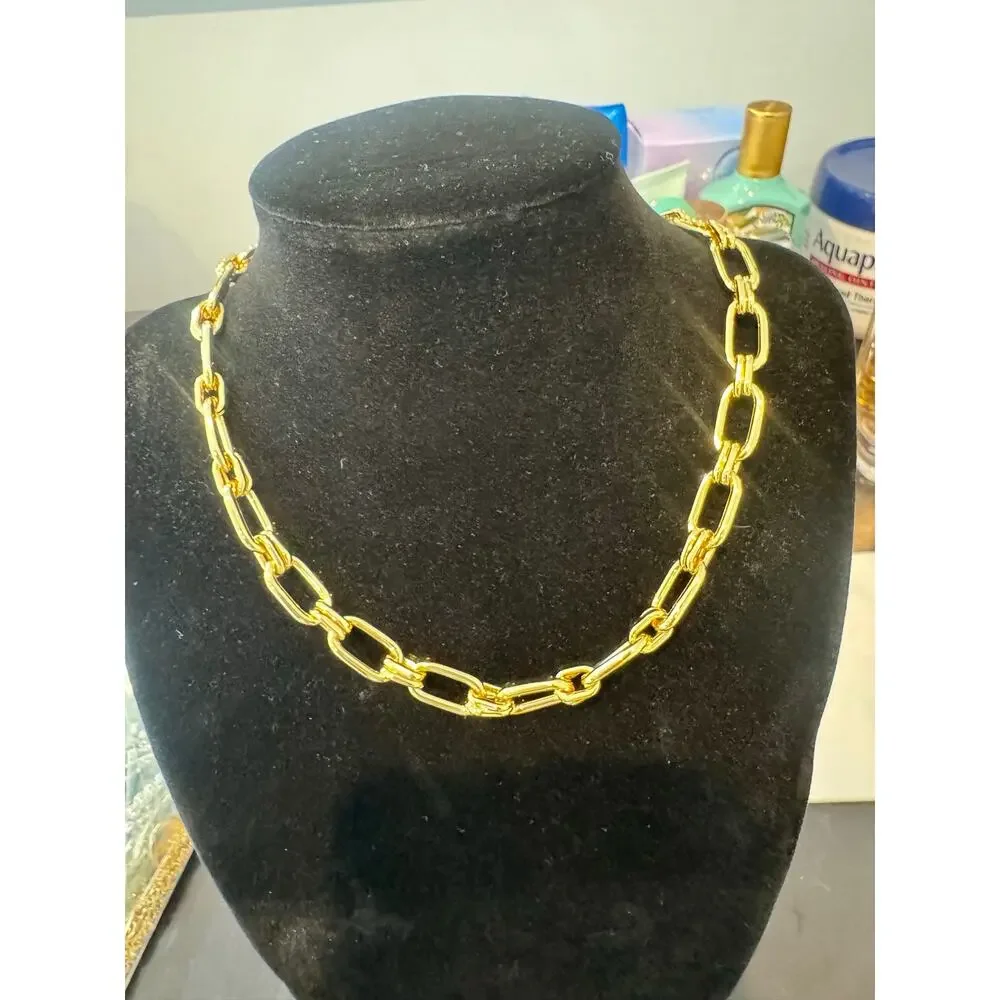 Madewell Womens Chunky Link Chain Necklace Nickel-Safe Antique Gold One Size NWT - Picture 13 of 13